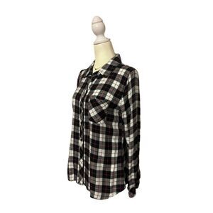 Rails Black White Red Plaid Button Down Long Sleeve Shirt Size S
